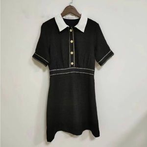 Short-Sleeved Black Dress